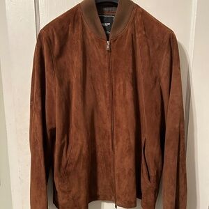 Todd Snyder Brando Bomber in Suede Nutmeg XL
